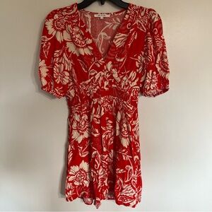 Women’s Abel The Label Short Sleeve‎ Boho Floral Print Mini Dress Size Small